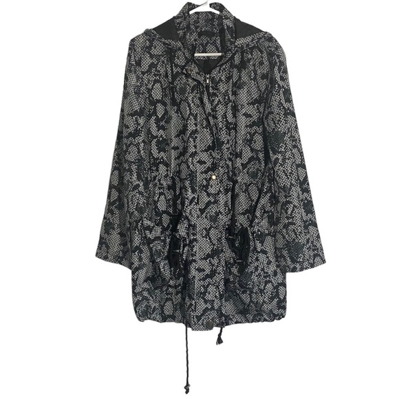 RD Style Snakeskin Print Long Rain Jacket Size Large - Picture 1 of 12